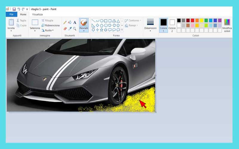 Modificare immagine con Paint: aerografo