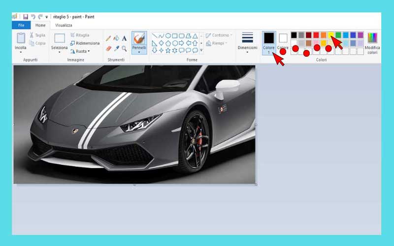 Modificare immagine con Paint: colore