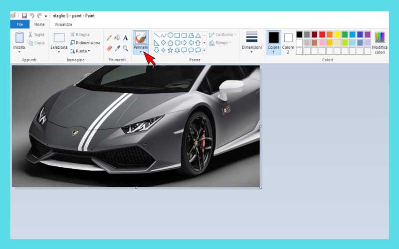 Modificare immagine con Paint: pennelli